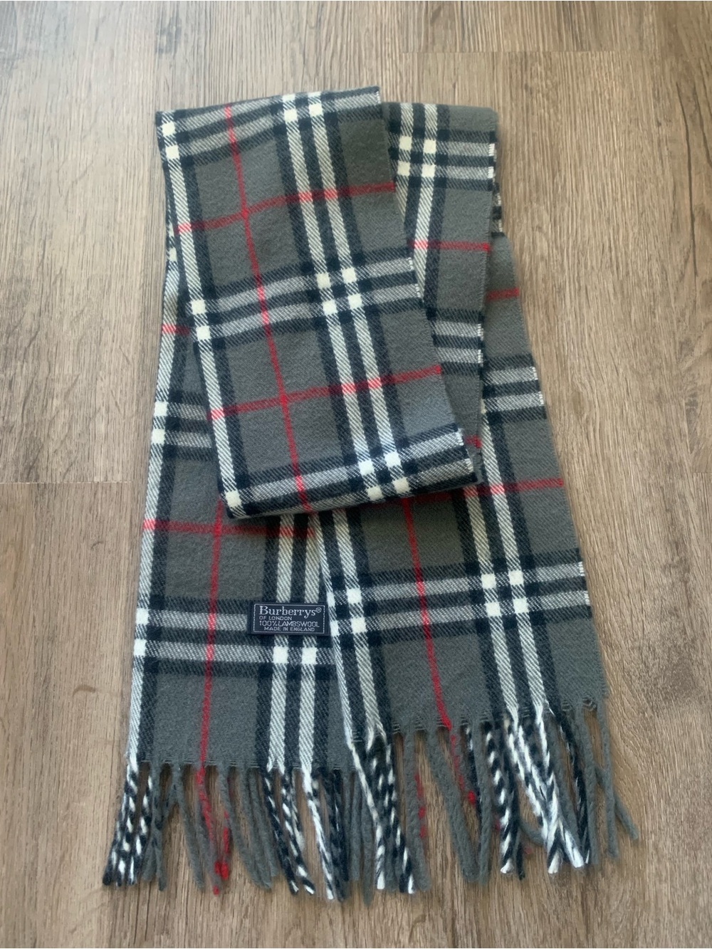 Burberry Lambswool Nova Classic Check Plaid Scarf Gray | Unisex | Designer